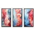thumbnail image 2 of Designart "Purity in Liquid Ink Red & Blue Wave Abstract V" Abstract Liquid Ink Framed Wall Art Set Of 3 - Blue Modern Frame Gallery Wall Set For Home Decor, 2 of 6