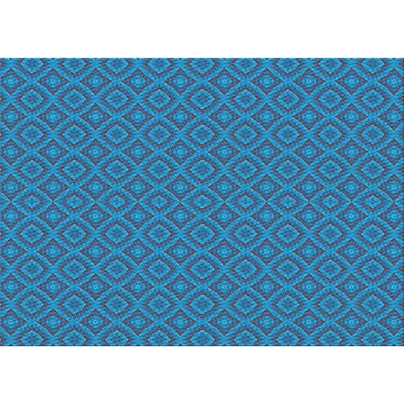 Ahgly Company Indoor Rectangle Patterned Azure Blue Area Rugs, 5' x 8'