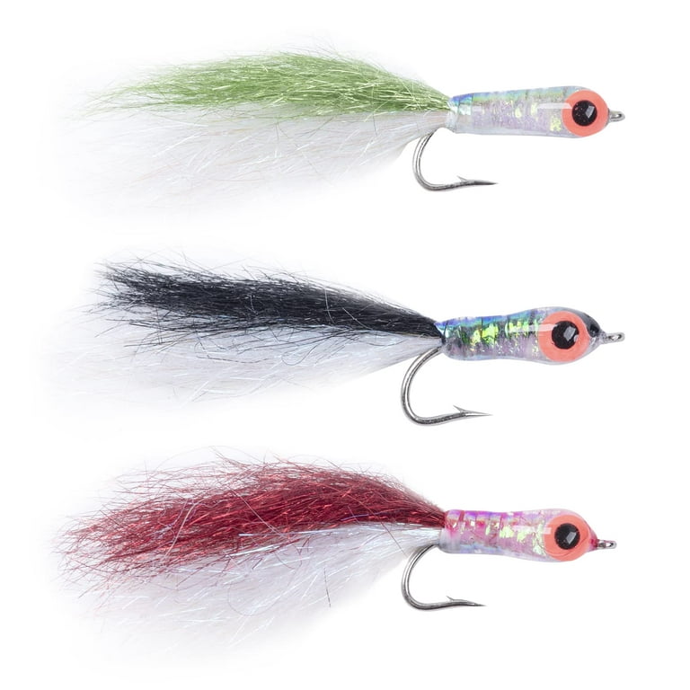 Goture 3pcs Fly Fishing Trout Flies Streamer Flies with Luminous Eyes Fly  Fishing Flies Assortment Wooly Bugger Fishing Flies for Bass Trout Pike