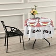 thumbnail image 6 of Coolnut Valentine's Day Round Tablecloth, Valentine's Day Cute Bunny Round Table Cloth Water Resistant Spill Proof Large Table Cover for Valentine's Day Romantic Dinner Decorate, 60", 6 of 7
