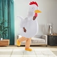 thumbnail image 2 of Disfraz inflable de plástico con forma de pollo blanco para adulto, 2 of 3