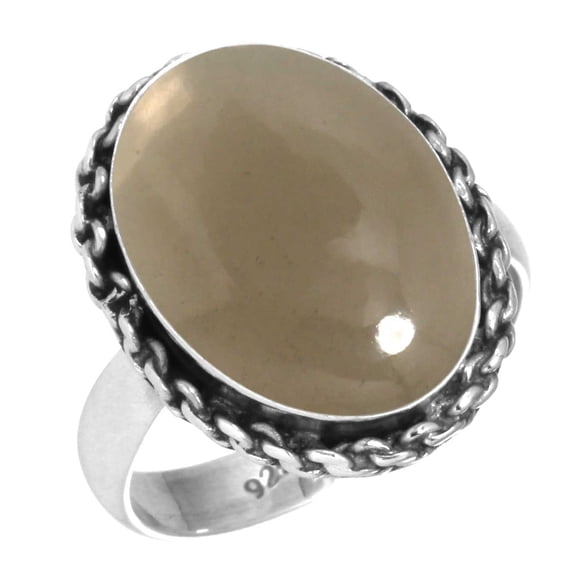 925 Silver Ring For Women - Men Brown Smoky Topaz Stone Silver Ring Size 5.5 June Birthstone Elegant Silver Ring Size 5.5 Gift For Women On Engagement 925 Silver Jewelry With Gemstone