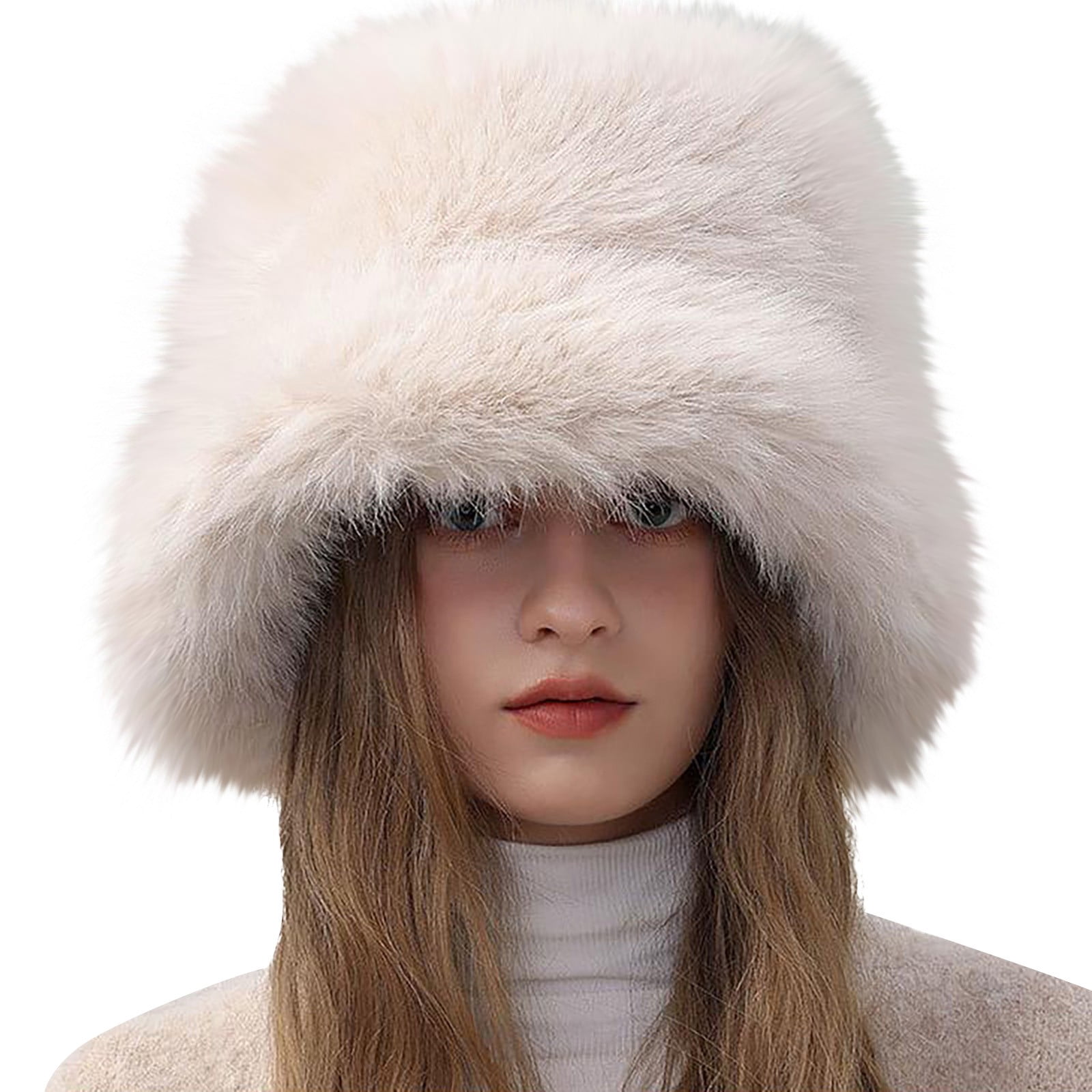 Women Gray Leopard Warm Winter Hat Faux Fur Russian Cossack Style Lovful Winter Women Faux Fur Russian Cossack Style Hat  main image 2