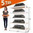 thumbnail image 4 of Prilinex Garage Storage Shelves 5 Tier 28"W x 12"D x 60"H Metal Adjustable Shelf Units Heavy Duty Storage Racks for Kitchen Closet, White, 4 of 8