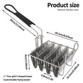thumbnail image 3 of Taco Fryer Basket Taco Shells Mold for Frying, 4 Shells Stainless Steel Taco Shell Fryer Dishwasher Safe Tortilla Fry Basket with Detachable Rubber Grip Handle for Kicthen Burritos and Tortillas Taco, 3 of 5