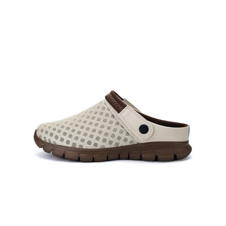 

Daeful Unisex Clogs Summer Beach Sandals Adjustable Strap Mules House Lightweight Breathable Slip On Casual Shoes Brown 10