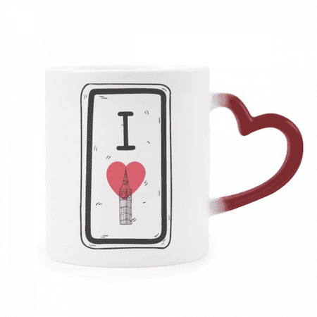 

I Love London Words Pattern Heat Sensitive Mug Red Color Changing Stoneware Cup