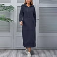 thumbnail image 3 of LIaqionyy Womens Dress Long Sweatshirt Pullover Lounge Maxi Hoodie Dresses with Pocket Fall Winter Outfits, 3 of 5