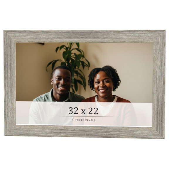 32x22 Frame Grey Real Wood Picture Frame Width 1.5 Inches | Interior Frame Depth 0.5 Inches | Barn