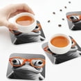 thumbnail image 4 of Leather Coasters with Heat-resistant for Drinks, Frog With Geeky Glasses Cup Coasters Cup Pad Mat for Tabletop Protection, Coffee Table, Office Desk and Housewarming Gift, 4 of 5
