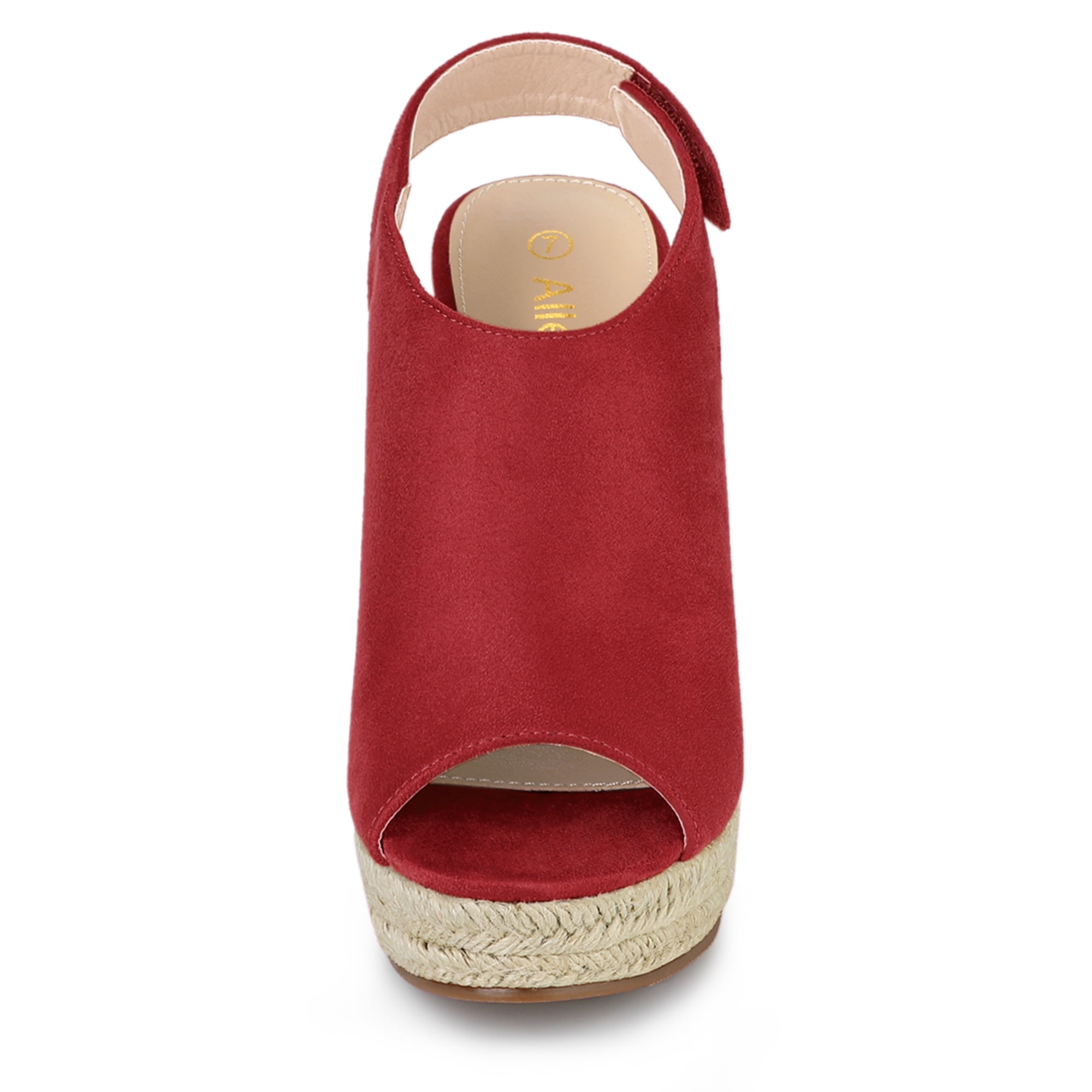 DARING DIVA Slingback Platform Wedges Heel Espadrille Wedge Sandals Red 7