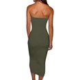 thumbnail image 4 of Baqcunre Women'S Casual Dresses Women'S Summer Casual Tight Sexy Sleeveless Wrapped Chest Long Beach Dress Womens Dresses Sundresses For Women Green Dress M, 4 of 7