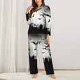 thumbnail image 3 of Disketp Pajamas Set Long Sleeve Sleepwear Womens Button Down Nightwear Pj Sets-Happy Halloween 9, 3 of 9