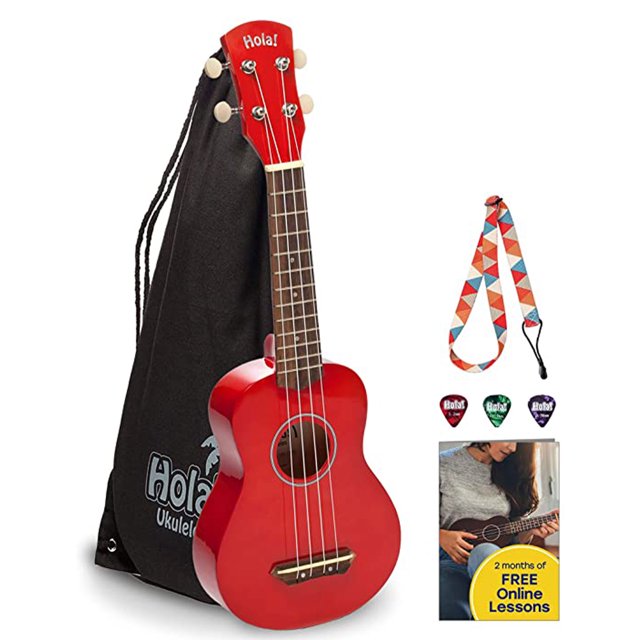 Hola! Music Color Series Soprano Ukelele Set with Tote Bag, Strap, & Picks
