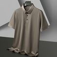 thumbnail image 4 of POTETI Collared Mens Polo Shirts Short Sleeve Casual Shirts Striped Summer Loose Tops, 4 of 5