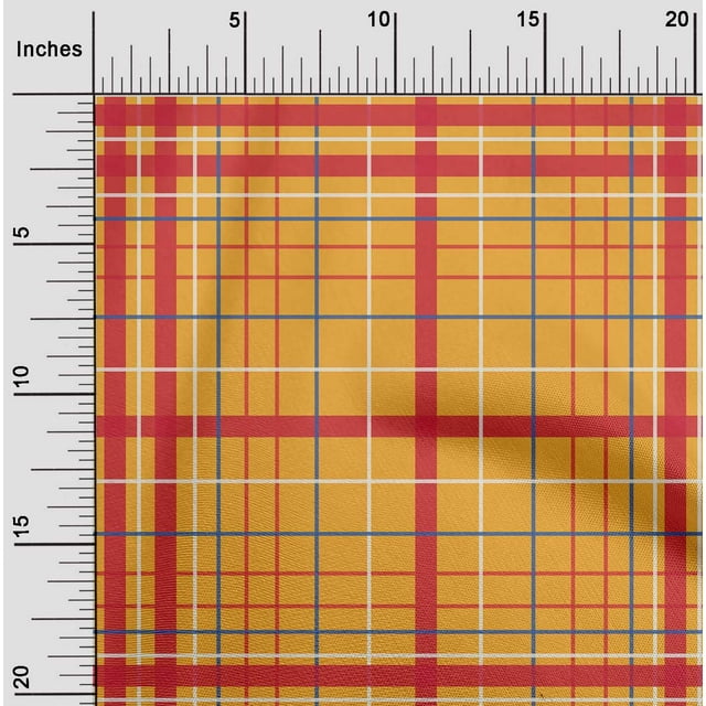 oneOone Polyester Lycra Fabric Madras Check Print Sewing Fabric BTY 56 Inch Wide