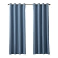 thumbnail image 6 of Sleep Zone Linen Look 100% Blackout Curtains for Bedroom Windows Living Room Darkening Thermal Insulated Drapes 2 Panels, 52" x 84" Blue, 6 of 8