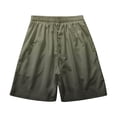 thumbnail image 3 of IYTR Mens Beach Shorts Drawstring Elastic Waist Shorts Summer Gradient Color Plus Size Loose Shorts Relaxed Workout Shorts Army Green XL, 3 of 3