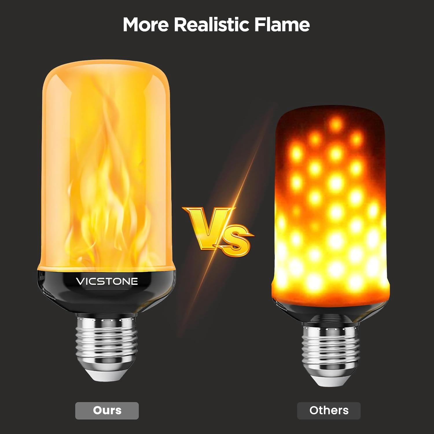 Upgraded Dusk to Dawn LED Flame Light Bulbs Outdoor, 4 Modes Flickering Light Bulbs with Upside Down Effect, E26 Fire Bulb for Halloween Christmas Party Patio Porch Home Indoor Decorations, 2