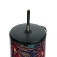 thumbnail image 6 of Bioworld Americana 40 Oz. Vacuum Insulated Stainless Steel Tumbler with Leak-Proof Lid & Handle, Patriotic Fireworks & American Flag Design for 4th of July or Everyday Travel, 6 of 7