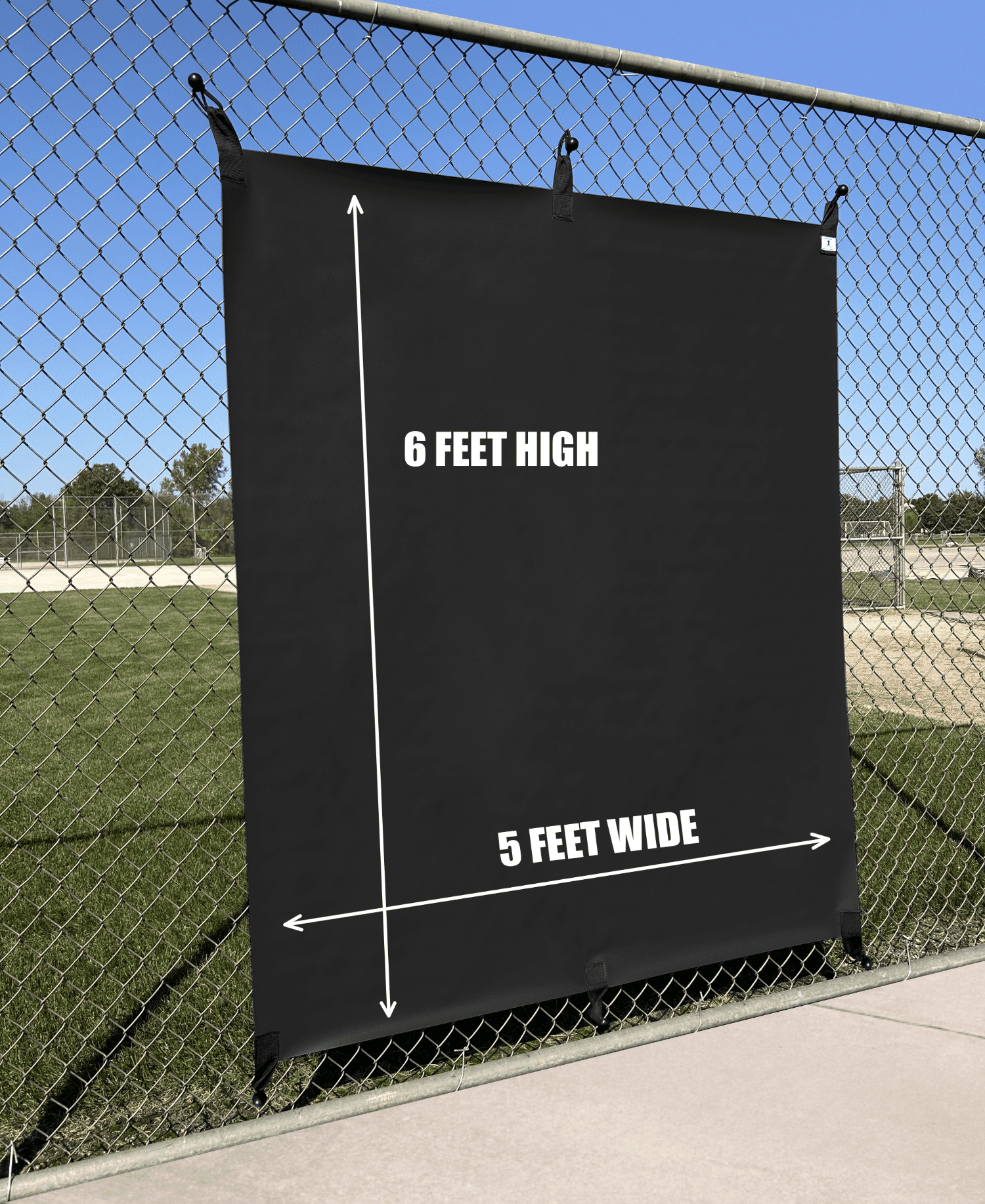 5 X 6 - OUTDOOR Batting Cage Backstop (BLACK) - 6 Point Fastener System - Professional Hitting Facility BACKSTOPS