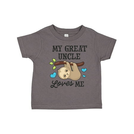 

Inktastic My Great Uncle Loves Me with Sloth and Hearts Gift Toddler Boy or Toddler Girl T-Shirt