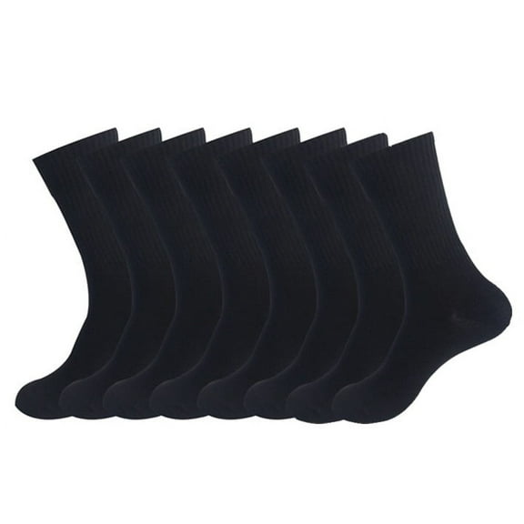 Non-Binding Top Diabetic Socks for Men Women, Thin Soft Mid Calf Socks with Seamless Toe 4 Pairs Black Medium