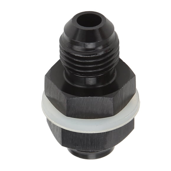 Fuel Cell Fitting Fuel Bulkhead Fitting Fuel Cell Connector Fuel Cell Bulkhead Fitting With PTFE Washer Black Anodized 6061-T6 Aluminum Alloy Connector For Most Fluid