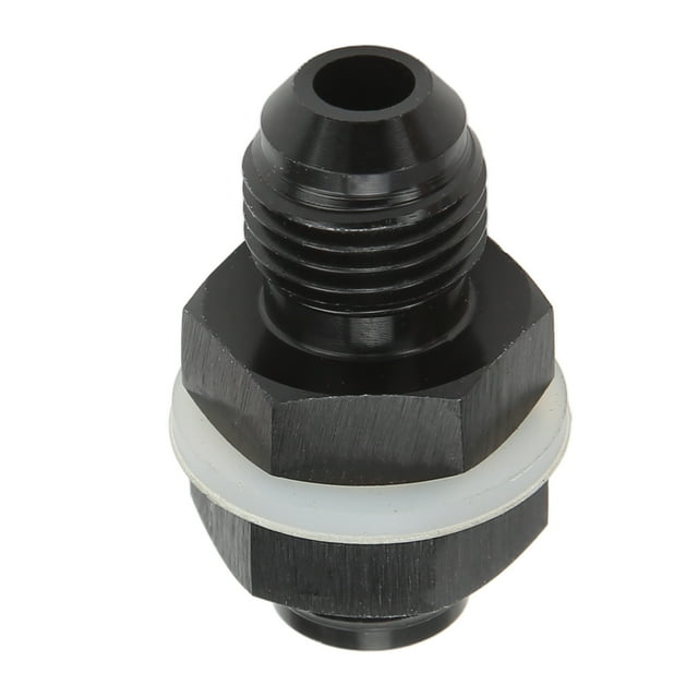 Fuel Cell Fitting Fuel Bulkhead Fitting Fuel Adapter Fuel Cell Connector Fuel Cell Bulkhead Fitting With PTFE Washer Black Anodized 6061-T6 Aluminum Alloy Connector For Most Fluid