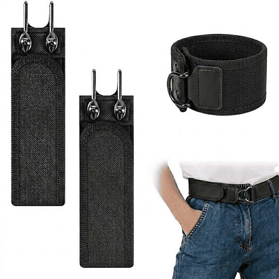 Buckleless Elastic Belt for Men Women Invisible Work Belt for Jeans Pants Shorts Outdoor EDC Comfort Adjustable Slim Fit 2pcs