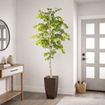 thumbnail image 6 of Artificial Tree, 6ft Artificial Designer Ficus Tree in a Copper Embossed Metal Pot by LCG Florals, Faux Designer Fake Indoor Tree for Living Room, Office, and Home Décor, 6 of 12