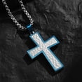 thumbnail image 2 of Metaljc Stainless Steel Cross Pendant  Necklace for Men, 24" Chain, Religious Jewelry Gift, 2 of 5