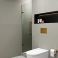 thumbnail image 6 of Fine Fixtures Hinged Frameless Shower Door - Clear Tempered Glass Door - Walk In Shower Enclosure 24" W x 74" H Satin Brass Finish, 6 of 10