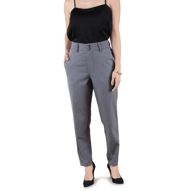 Pantalón Gris Mujer De Vestir Corte Clásico Moda Ejecutiva