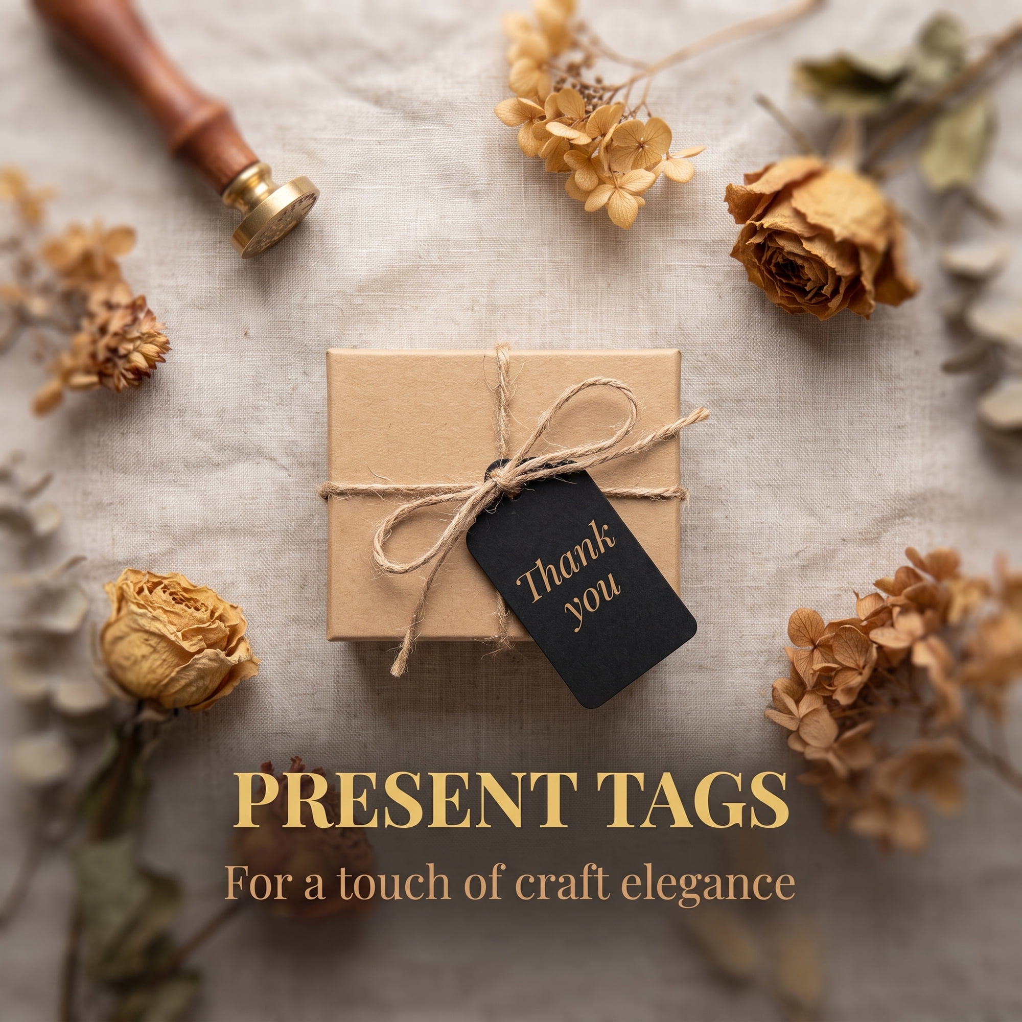 Unique Bargains Paper Gift Tags with Natural Twine for All Occasions 1.2" x 2" Black