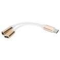 thumbnail image 1 of Adaptador de cable de carga de audio auxiliar 2 en 1 TypeC a 3,5 mm Conector divisor de auriculares (dorado), 1 of 14