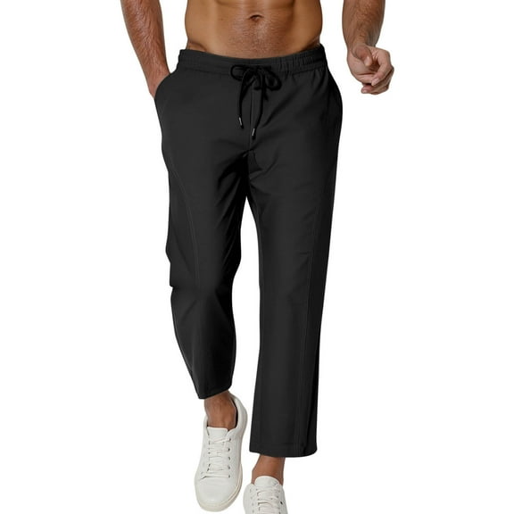 Havenre Men's Lightweight Jogger Pants Quick-Dry Water Resistant Workout Gym Running Pants with Pockets for Athletic Casual Black XXL