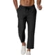 thumbnail image 3 of Pantalones casuales de longitud completa para hombre, con bolsillo y cordón, color sólido, cintura elástica, pantalones cortos para hombre, 3 of 8