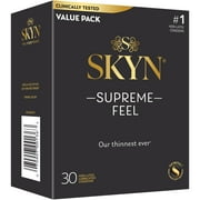 SKYN Supreme Feel Non-Latex Lubricated Condoms, 30 Count