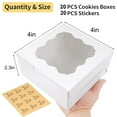 thumbnail image 5 of 20 Pcs Cookie Boxes with Window, 4x4x2.3 inch Bakery Boxes ,White Treat Containers for Pastry, Dessert, Chocolate Strawberries, 5 of 8