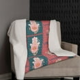 thumbnail image 5 of Amrita Sen Hamsa Hand Paisley Sherpa Blanket 30x40 Indoor Outdoor Orange Green, 5 of 5