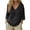 Black, variant on Womens Linen Tops - 2026 Summer Gauzy Shirts Plus Size 3/4 Sleeve V Neck Blouses Trendy Dressy Casual Loose Clothes Green XXL
