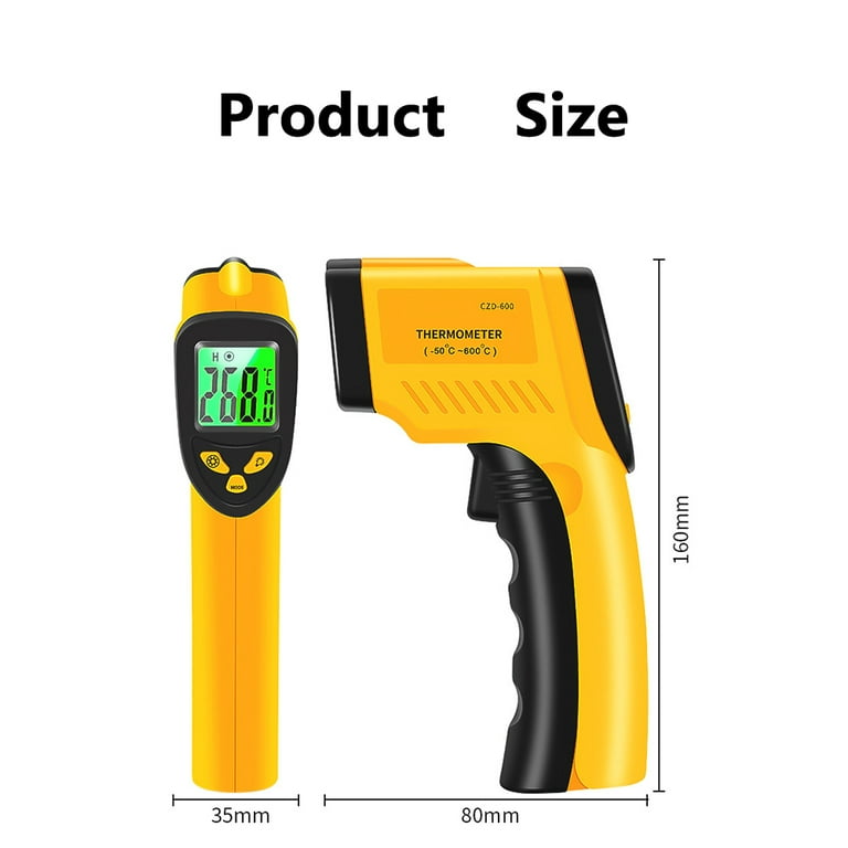 TASHHAR Infrared Thermometer Non-Contact High Precision Digital Home Baking  Handheld Oil Temperature Gun Thermometer Industrial Kitchen Temperature  Measurement -58°F to 932°F (Battery Included) 