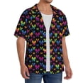 thumbnail image 2 of Kdxio Men's Hawaiian Shirt for Men Short Sleeve Shirt Rainbow Butterfly Summer Casual Holiday Beach Button Down T-Shirts, 2 of 5