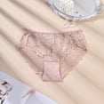 thumbnail image 2 of Culotte String pour Femmes, Taille Haute Sans Couture Respirante Dentelle Design Fin pour Usage Quotidien, Rouge TTTTG, 2 of 6