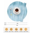 thumbnail image 6 of 13 Inch Round Placemats Set of 6, Teal Blue Non Slip Heat Insulation PP Table Mats, Modern Abstract Art Ombre Striped Washable Place Mats for Kitchen Dining Party Table Decor, 6 of 7