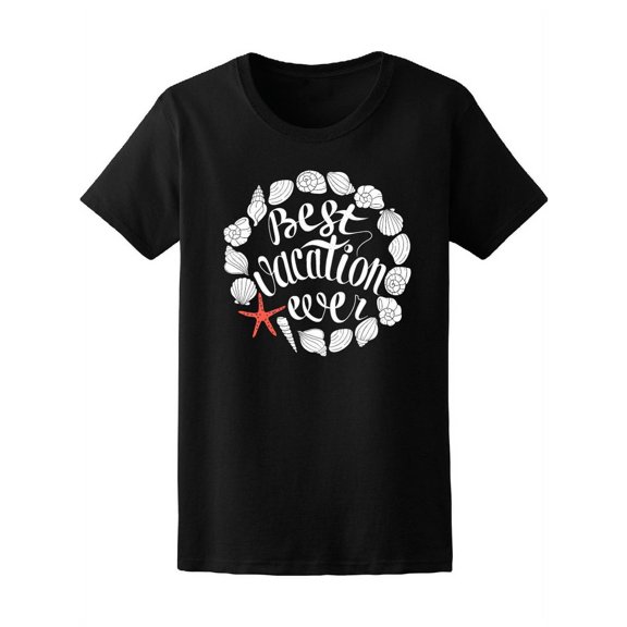 Best Vacation Beach Seashell T-Shirt Women -Image by Shutterstock, Female XX-Large