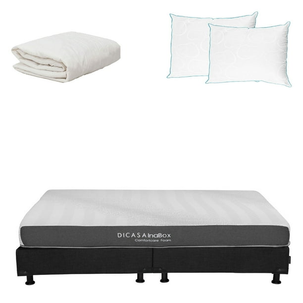 Colchón King Size Dicasa Inabox Protector de Colchón 2 Almohadas de Osos