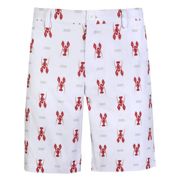 Lobster Cool-Stretch Men's Golf Shorts (White)