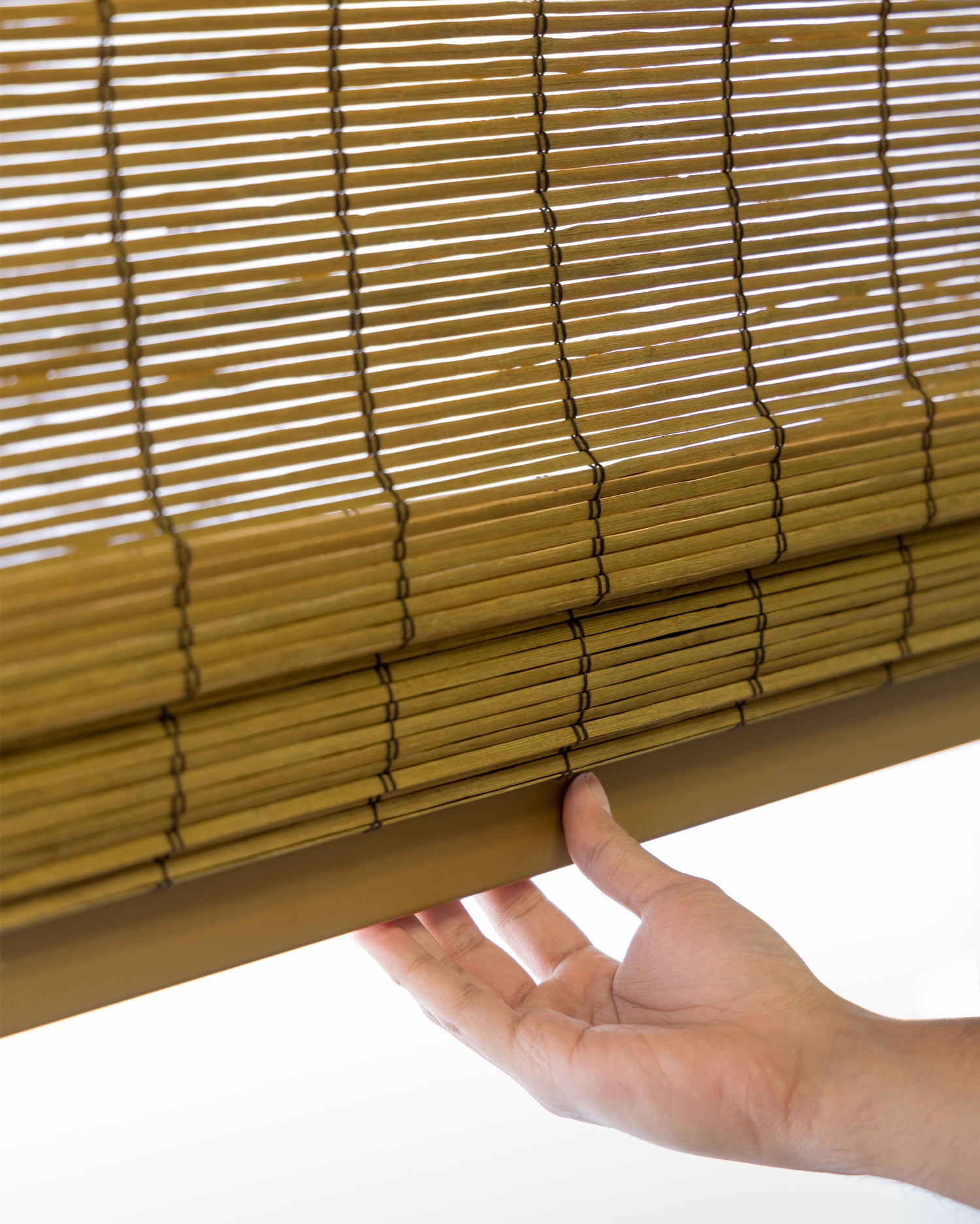 Chicology 31"W x 64"H Fox Cordless Bamboo Shades, Natural Woven Wood, Light Filtering, Safe for Kids & Pets